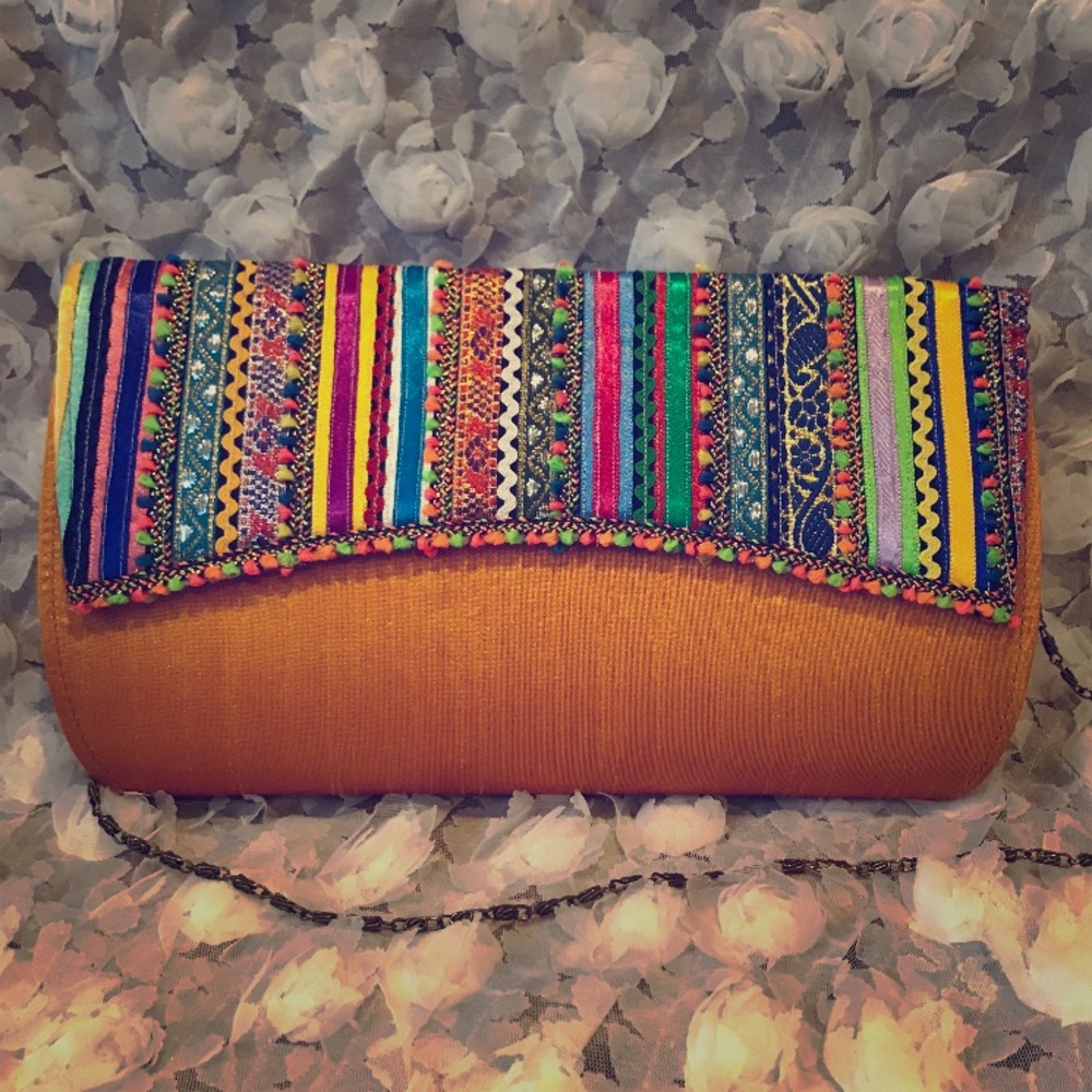 Orange fabric purse